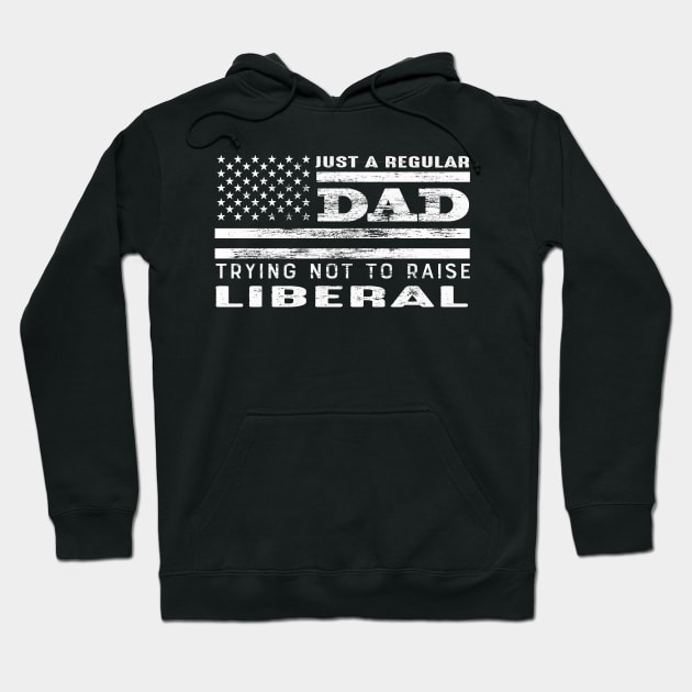 Just A Regular Dad Trying Not To Raise Liberals Usa Flag Hoodie by DUC3a7